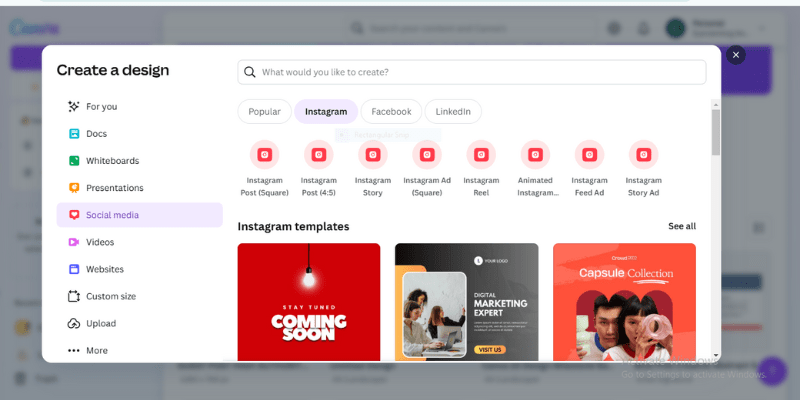 creat a design in canva